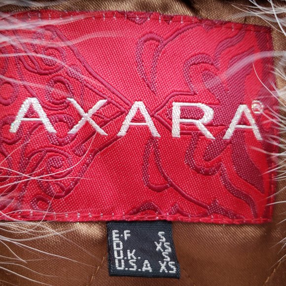 Axara Paris Insulated suede coat with fur trim - Picture 6 of 6